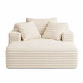 Divano modulare 2 posti in tessuto velluto a coste beige chiaro con seduta profonda 200 cm x 110 cm x 78 cm