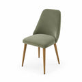 Sedia da pranzo 45 x 55 x 85 cm rivestimento tessuto verde gambe in legno massello finitura naturale
