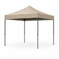 Gazebo pieghevole quadrato da esterno 3 x 3 m in acciaio verniciato a polvere con telo Oxford in poliestere beige e struttura nera 300 x 300 x 260 cm