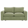 Divano 2 posti 160 cm x 85 cm x 80 cm in velluto a coste verde con struttura in legno e gambe in PP nero