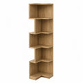 Libreria angolare verticale da interno in pannello MDF effetto rovere naturale con 5 ripiani aperti 35 x 35 x 160 cm