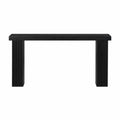 Tavolo consolle rettangolare in MDF e truciolare effetto legno nero con gambe a colonna scanalate 120 cm x 35 cm x 80 cm