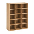 Libreria a cubi verticale da interno in MDF effetto rovere naturale con 15 scomparti aperti 90 x 30 x 150 cm